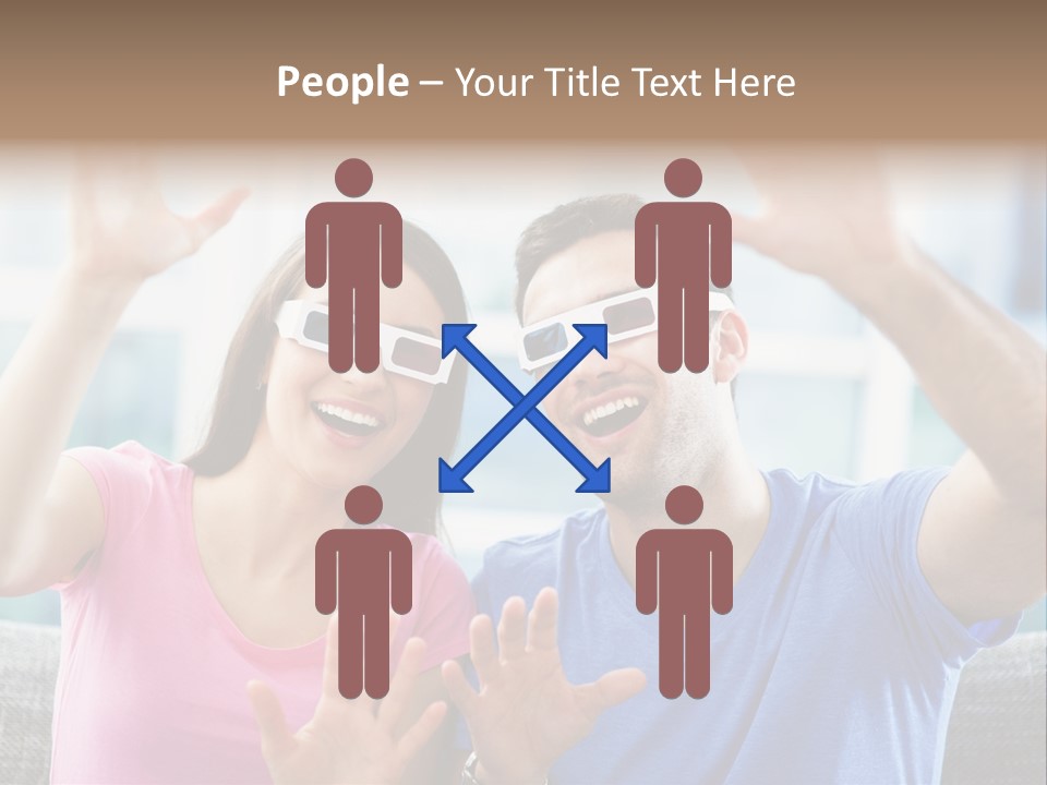 Woman Excited Man PowerPoint Template