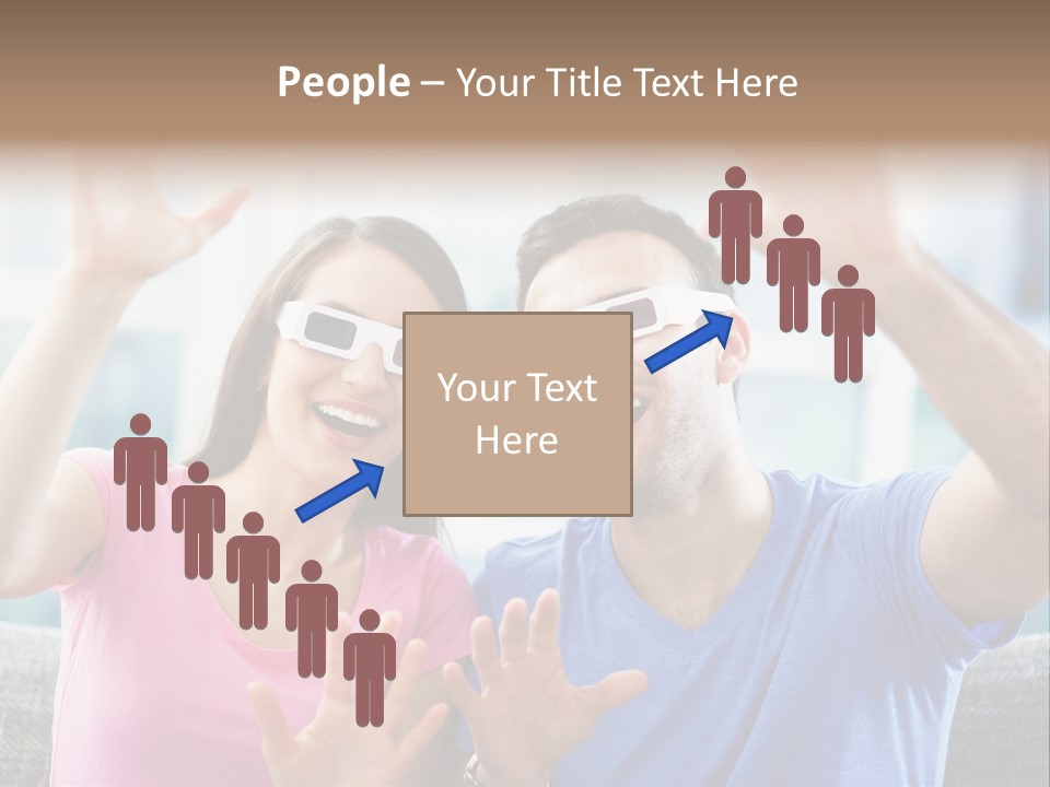 Woman Excited Man PowerPoint Template