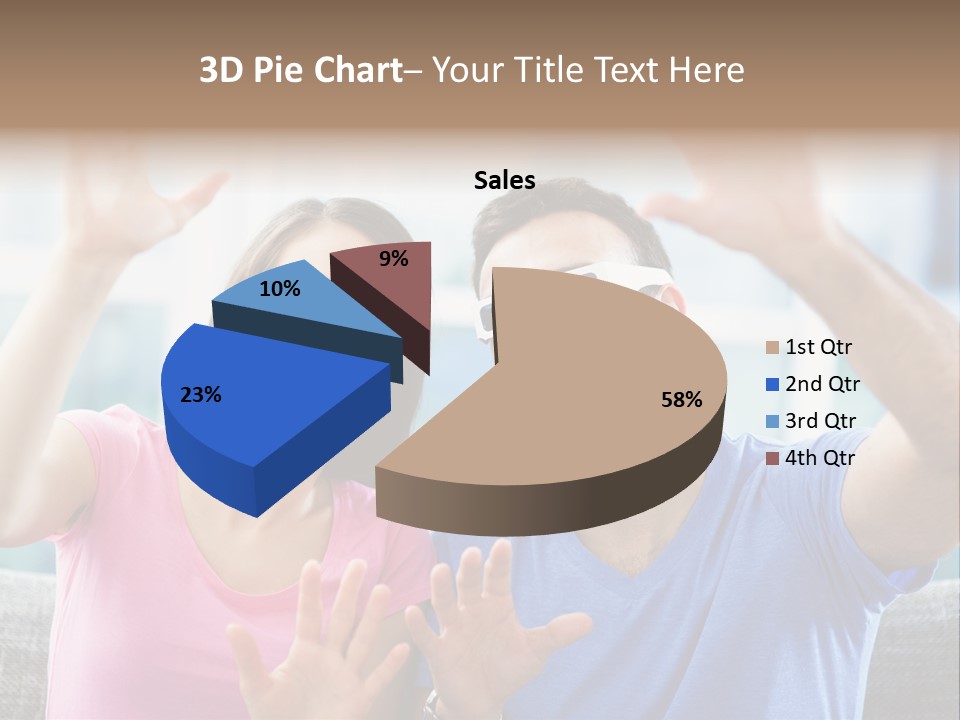 Woman Excited Man PowerPoint Template