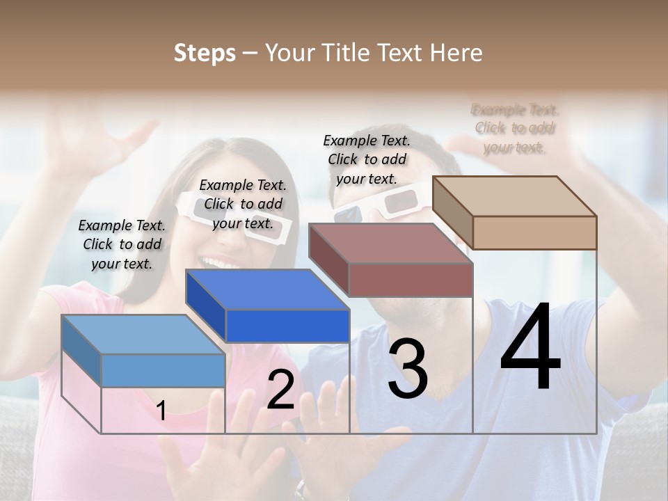 Woman Excited Man PowerPoint Template