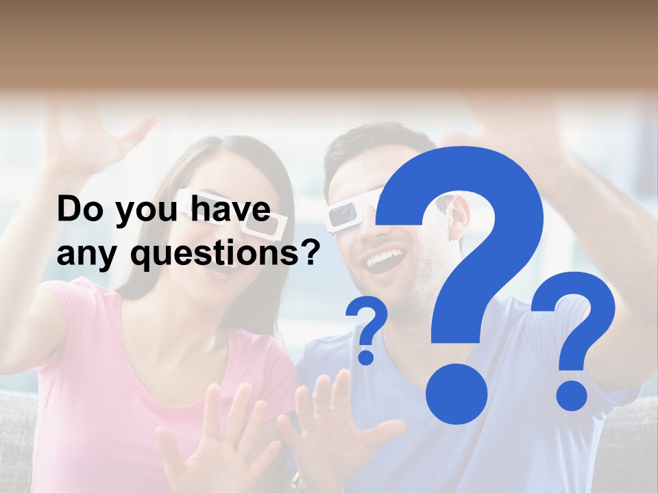 Woman Excited Man PowerPoint Template