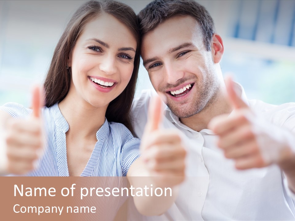 Caucasian Happy Happiness PowerPoint Template