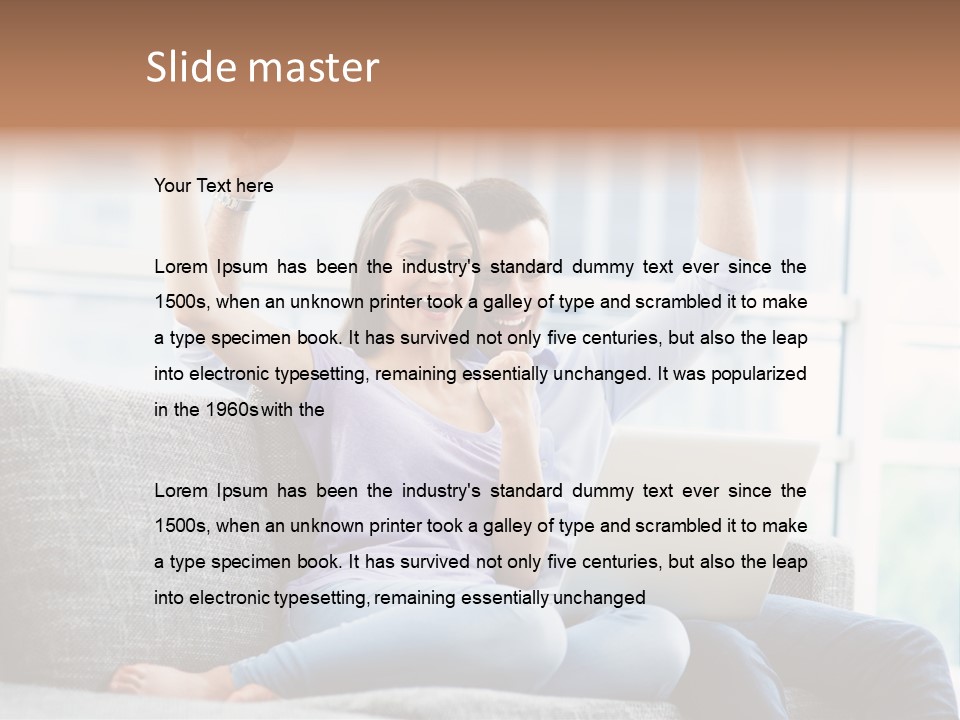 Sofa Internet Relaxing PowerPoint Template