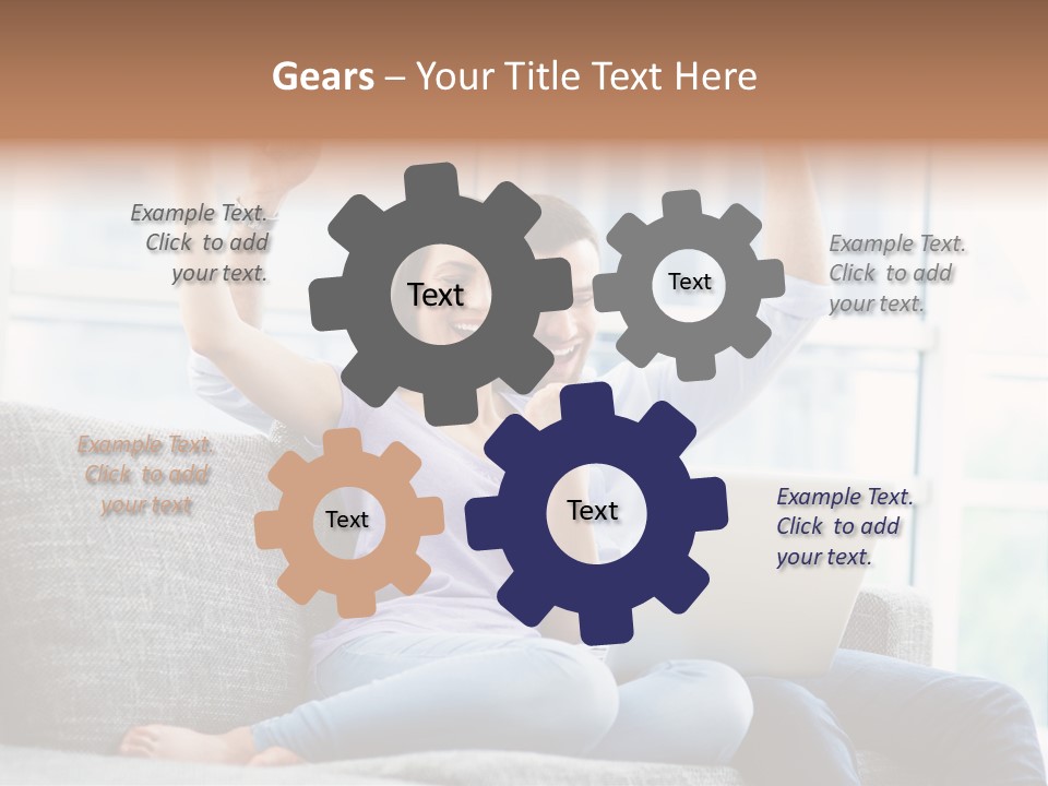 Sofa Internet Relaxing PowerPoint Template