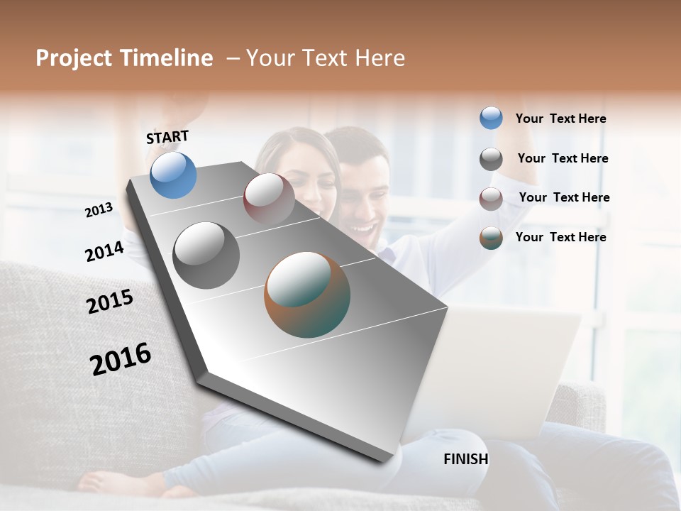 Sofa Internet Relaxing PowerPoint Template