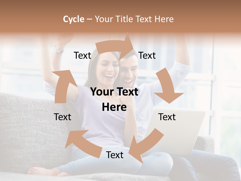 Sofa Internet Relaxing PowerPoint Template