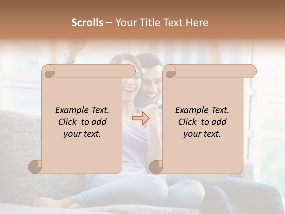 Sofa Internet Relaxing PowerPoint Template