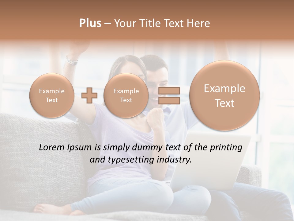 Sofa Internet Relaxing PowerPoint Template