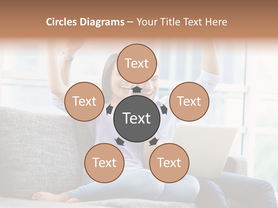 Sofa Internet Relaxing PowerPoint Template