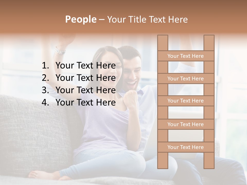 Sofa Internet Relaxing PowerPoint Template