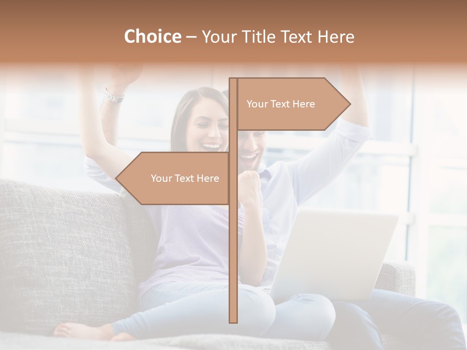 Sofa Internet Relaxing PowerPoint Template