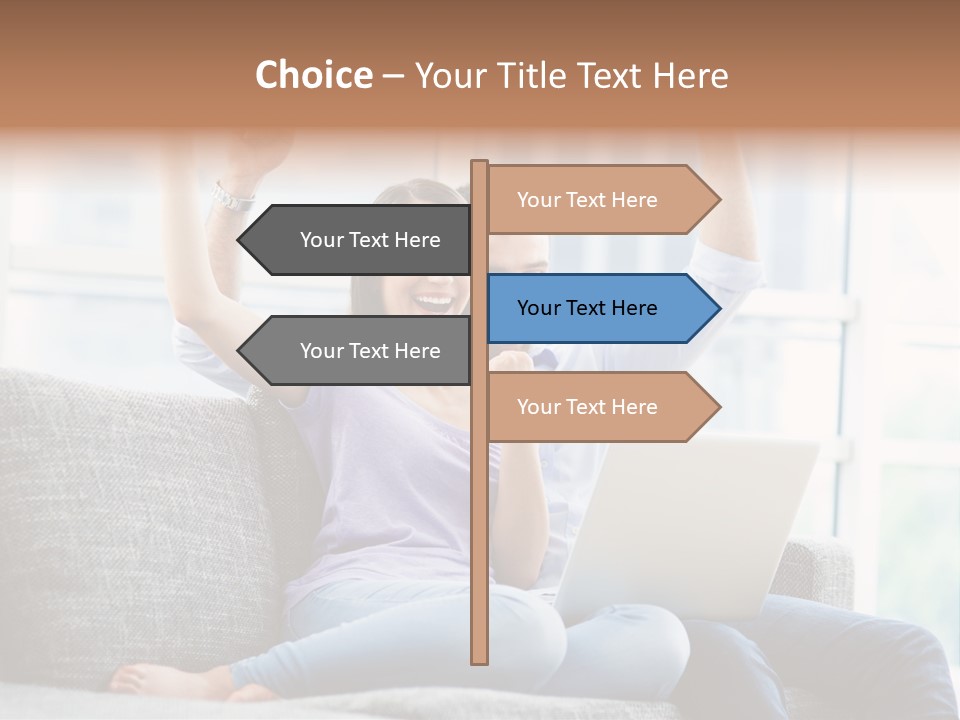 Sofa Internet Relaxing PowerPoint Template