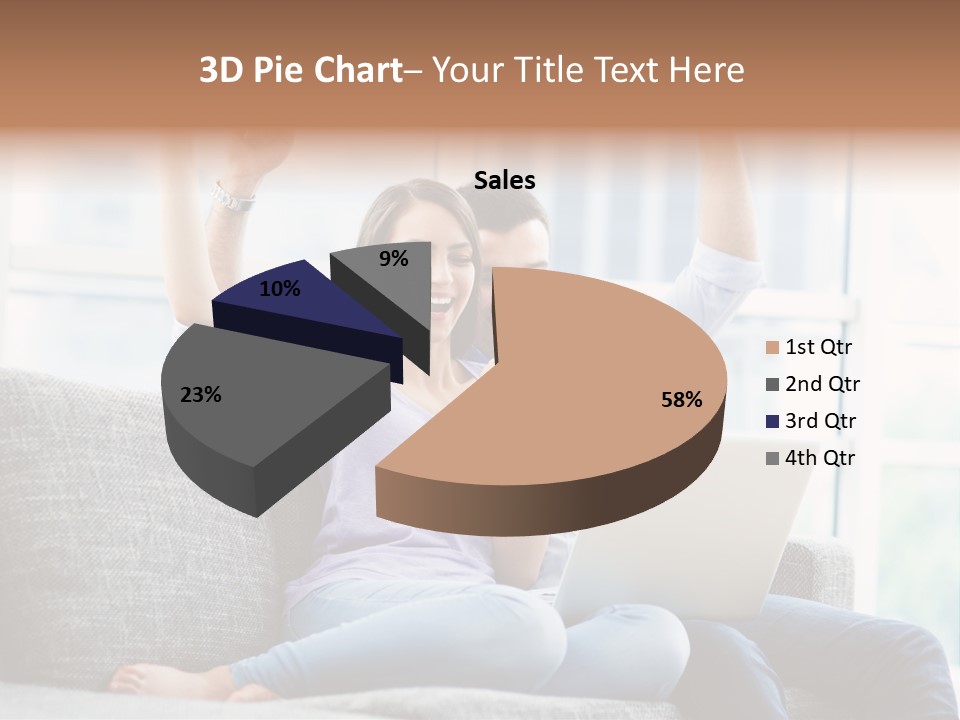 Sofa Internet Relaxing PowerPoint Template