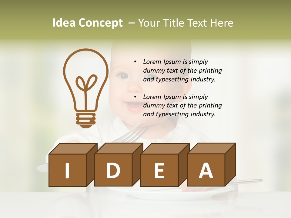 Little Dining Girl PowerPoint Template