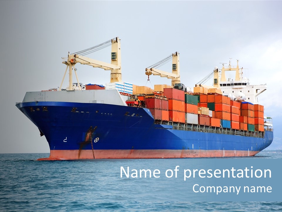 Ocean Logistics Ship PowerPoint Template