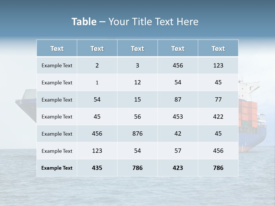 Ocean Logistics Ship PowerPoint Template
