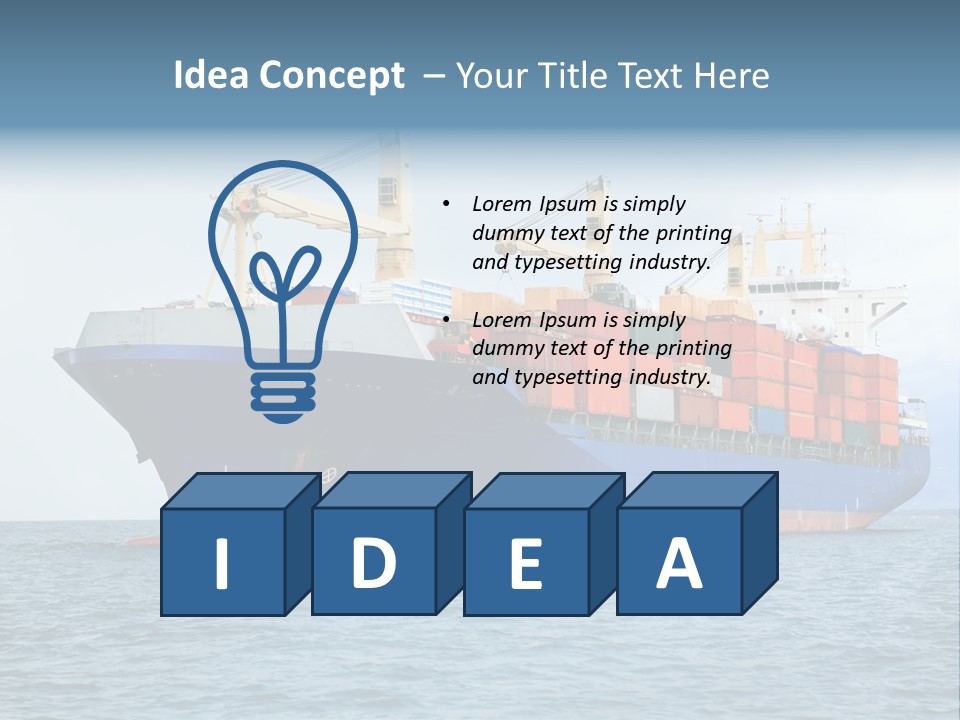 Ocean Logistics Ship PowerPoint Template