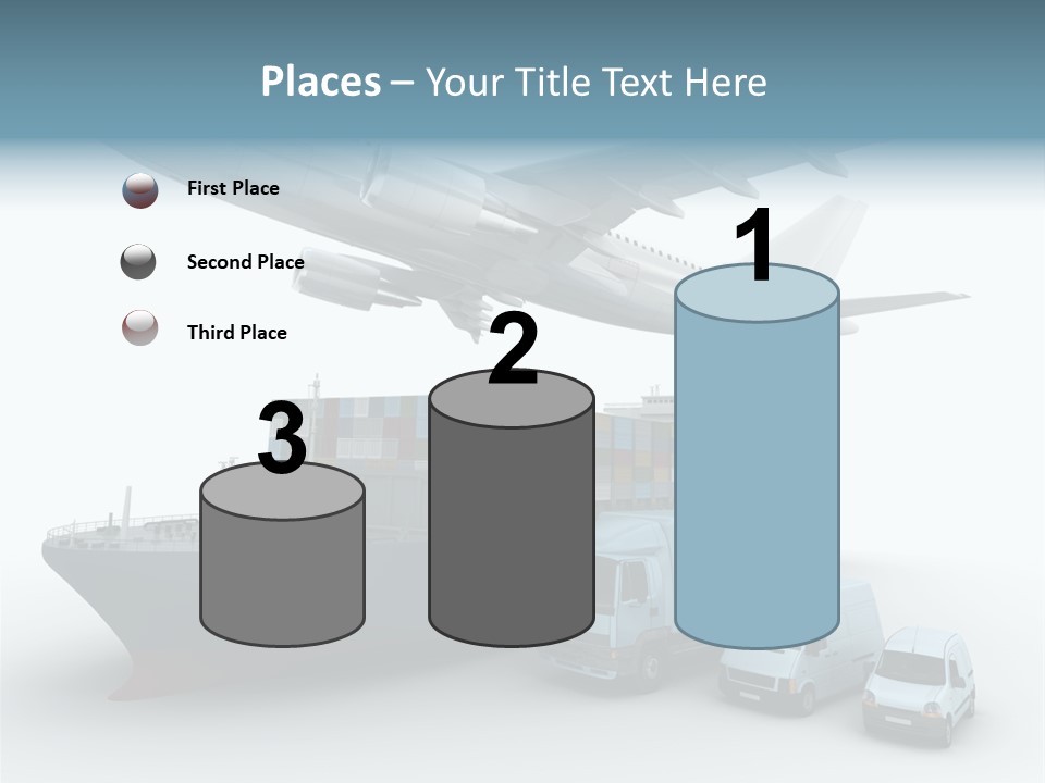 Avion Bleu Stockage PowerPoint Template