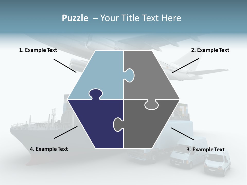 Avion Bleu Stockage PowerPoint Template