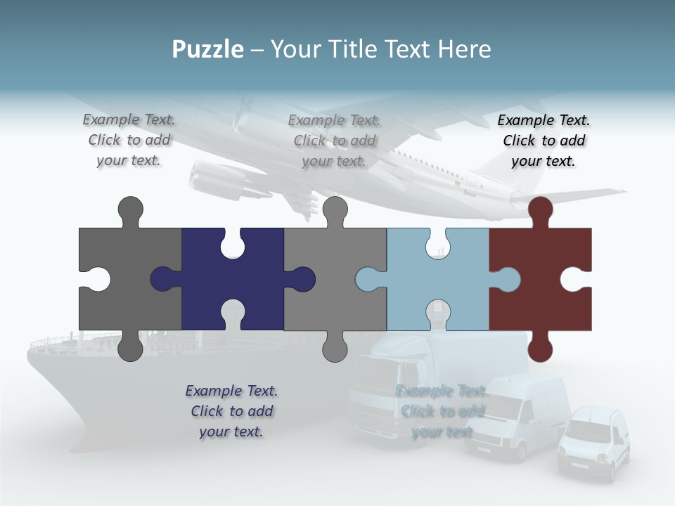 Avion Bleu Stockage PowerPoint Template