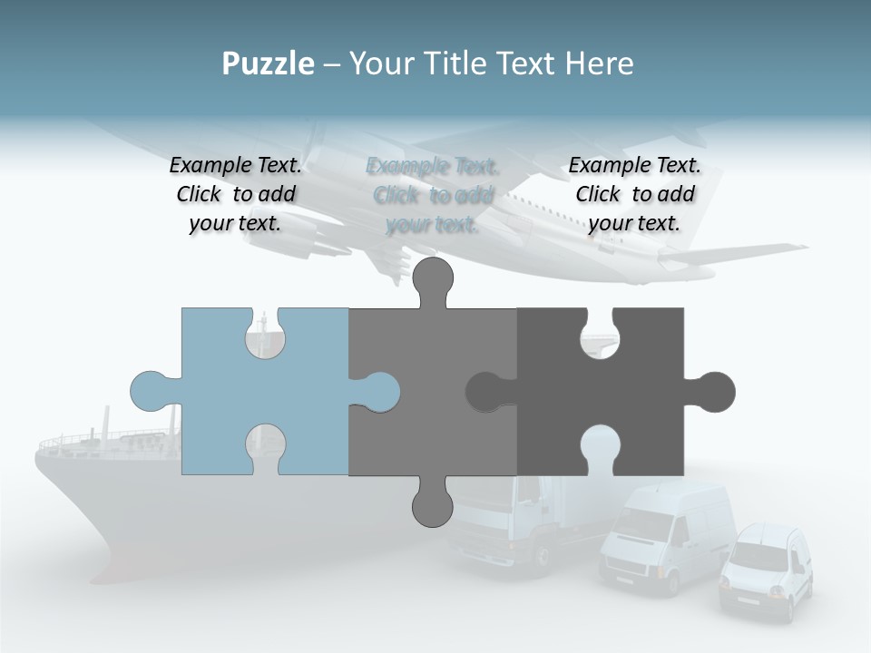 Avion Bleu Stockage PowerPoint Template