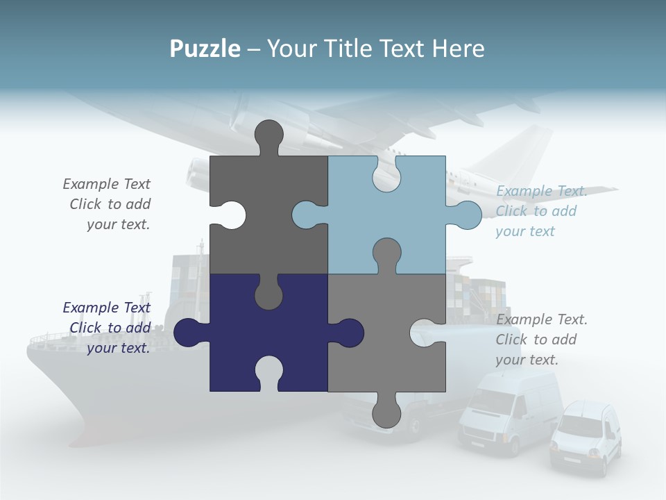 Avion Bleu Stockage PowerPoint Template