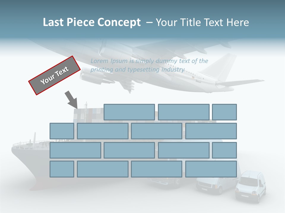 Avion Bleu Stockage PowerPoint Template