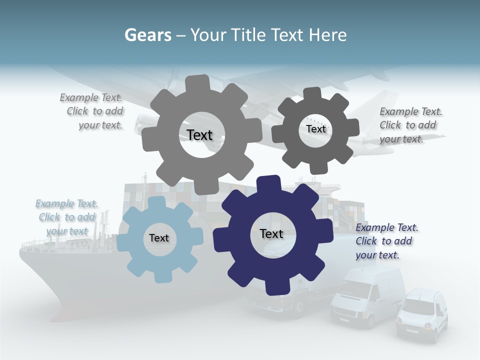 Avion Bleu Stockage PowerPoint Template