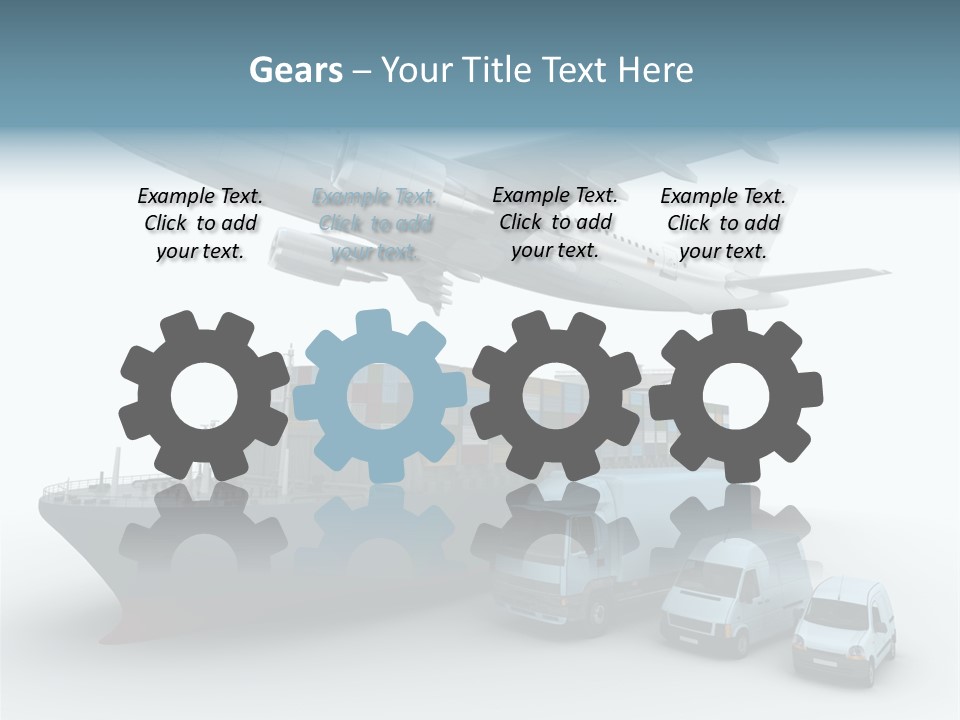 Avion Bleu Stockage PowerPoint Template