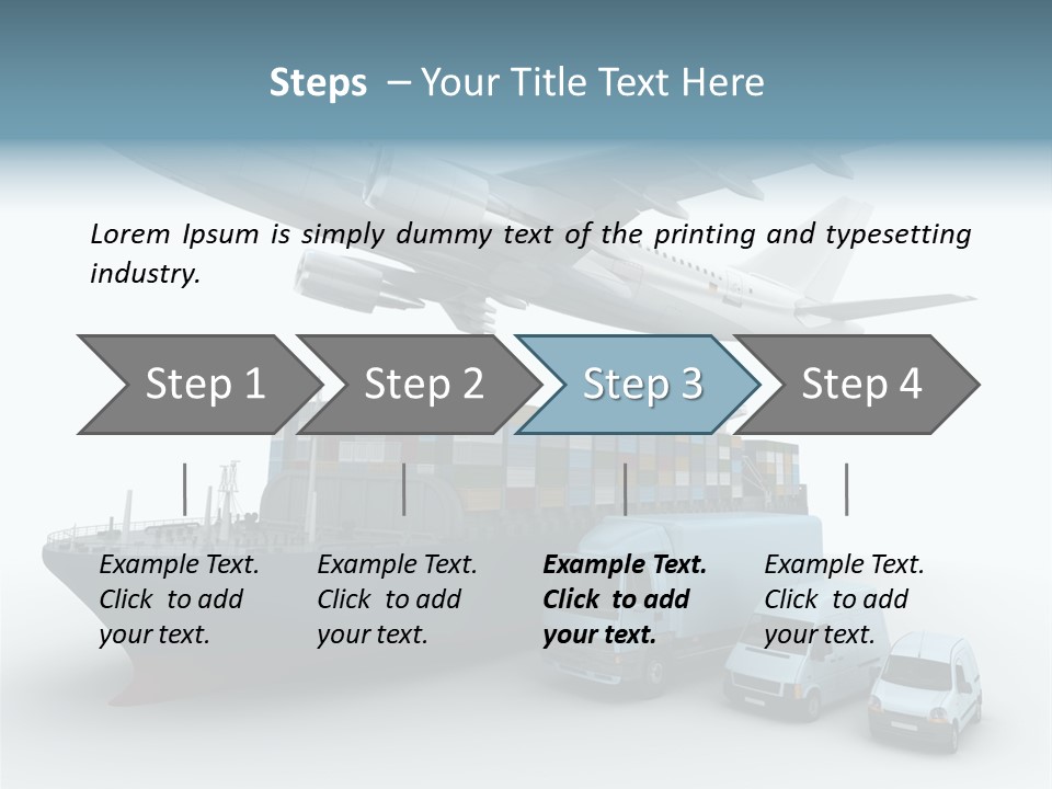 Avion Bleu Stockage PowerPoint Template