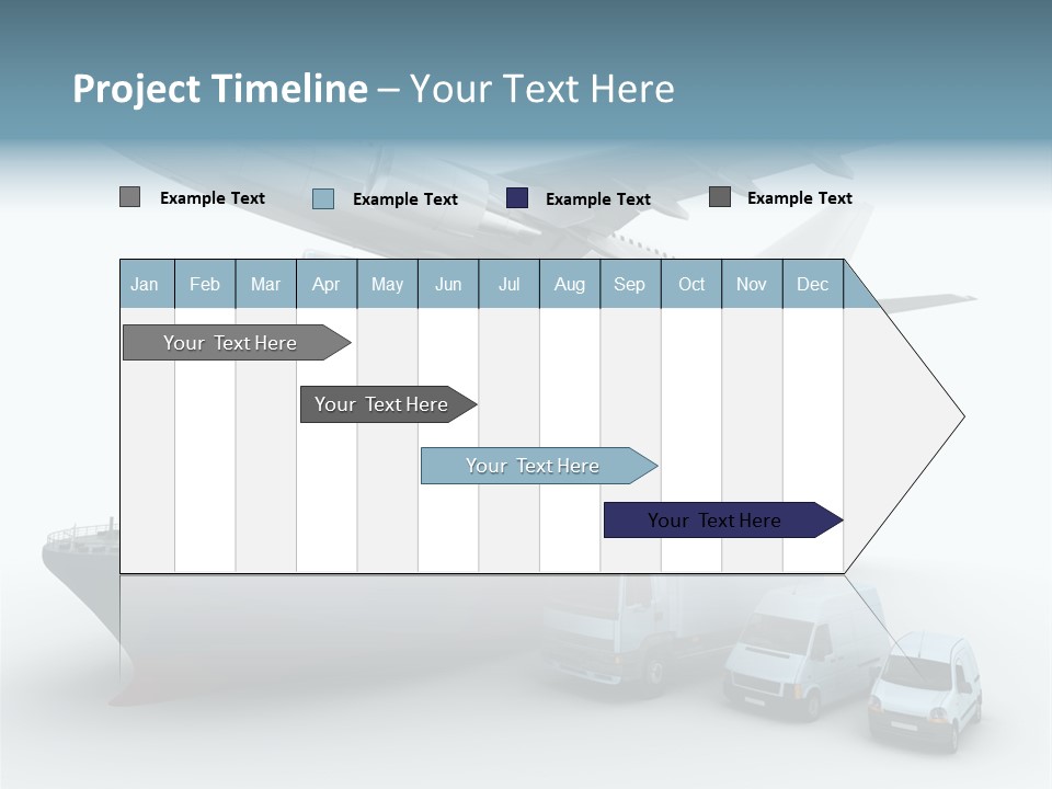 Avion Bleu Stockage PowerPoint Template