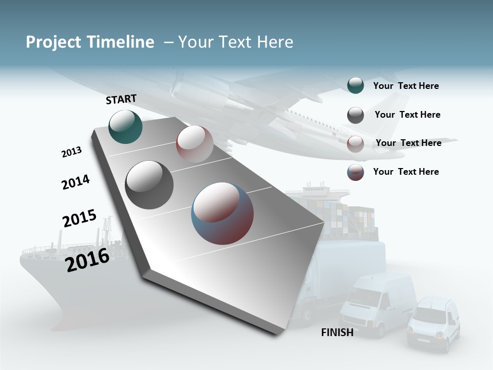 Avion Bleu Stockage PowerPoint Template