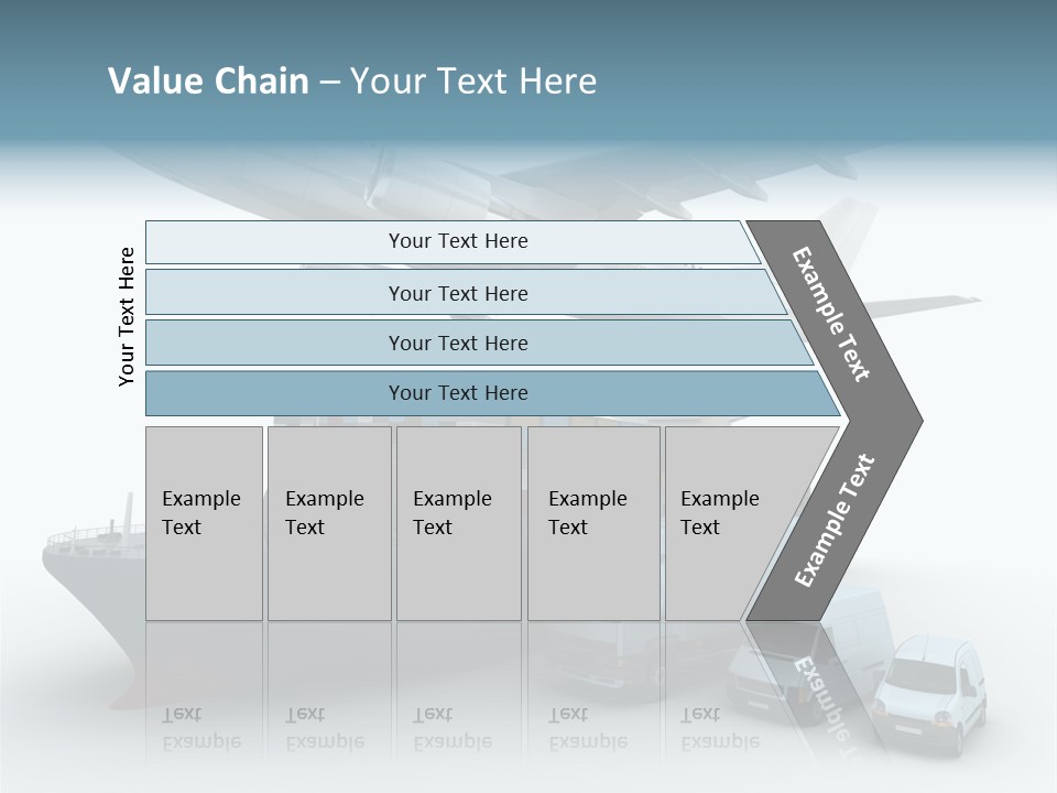 Avion Bleu Stockage PowerPoint Template