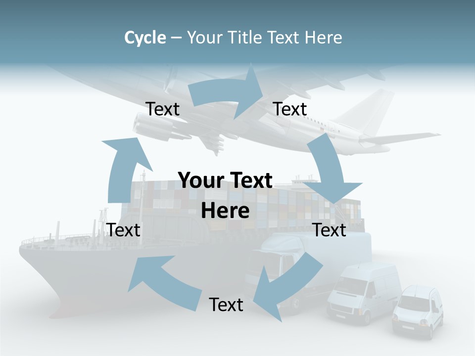 Avion Bleu Stockage PowerPoint Template