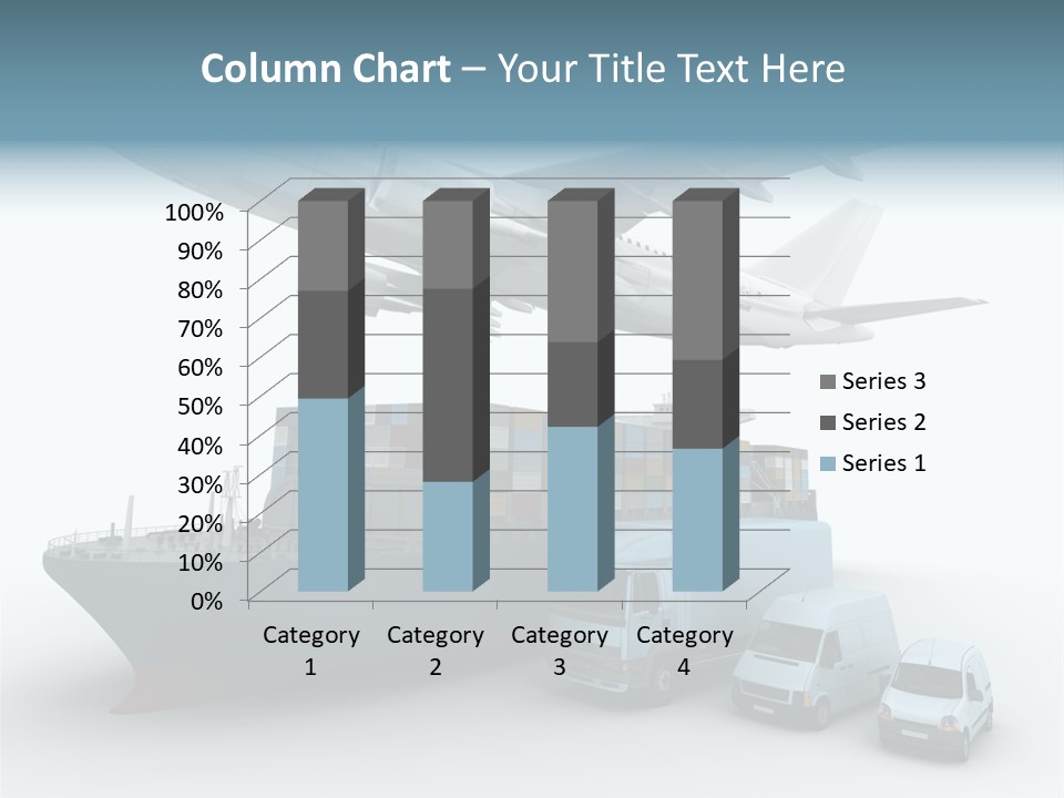 Avion Bleu Stockage PowerPoint Template