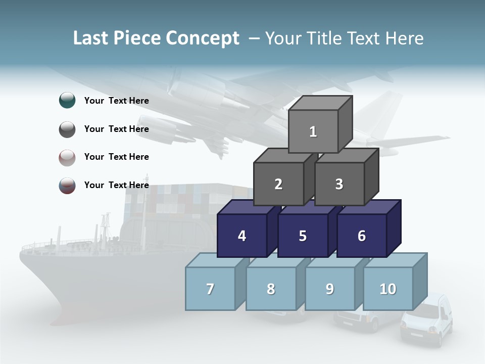 Avion Bleu Stockage PowerPoint Template