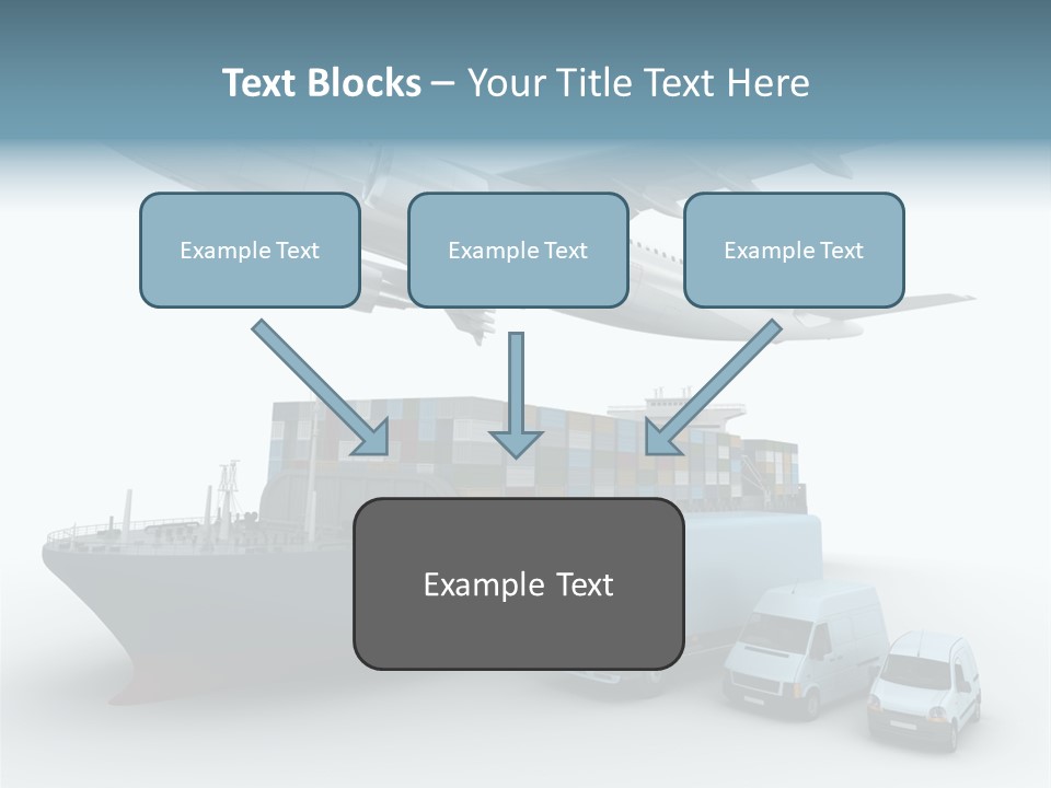 Avion Bleu Stockage PowerPoint Template