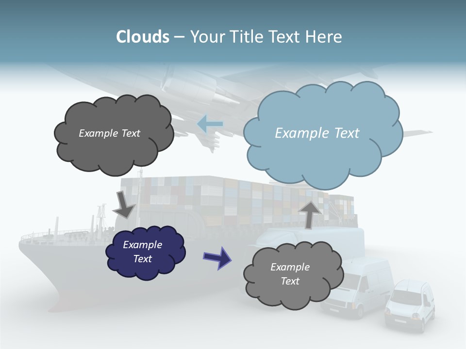 Avion Bleu Stockage PowerPoint Template