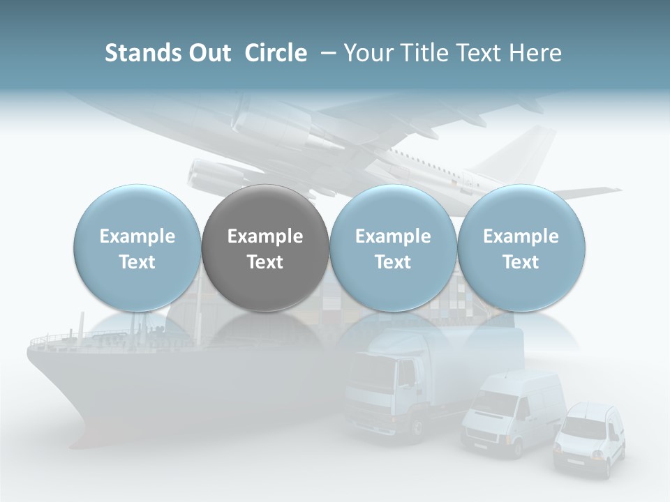 Avion Bleu Stockage PowerPoint Template