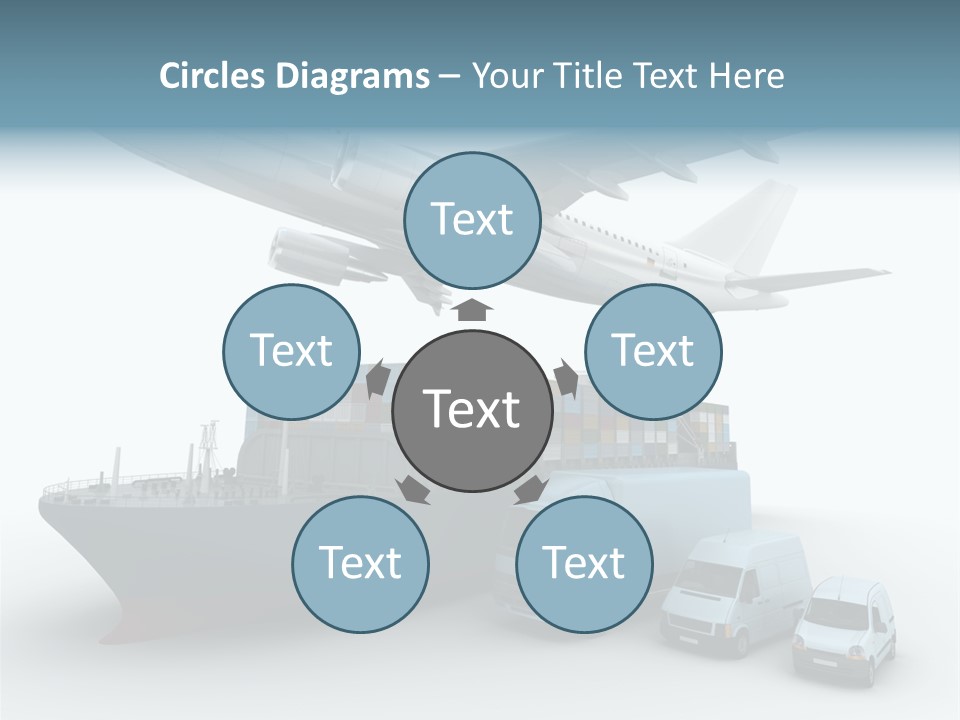 Avion Bleu Stockage PowerPoint Template