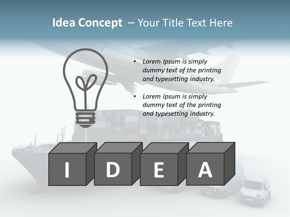 Avion Bleu Stockage PowerPoint Template