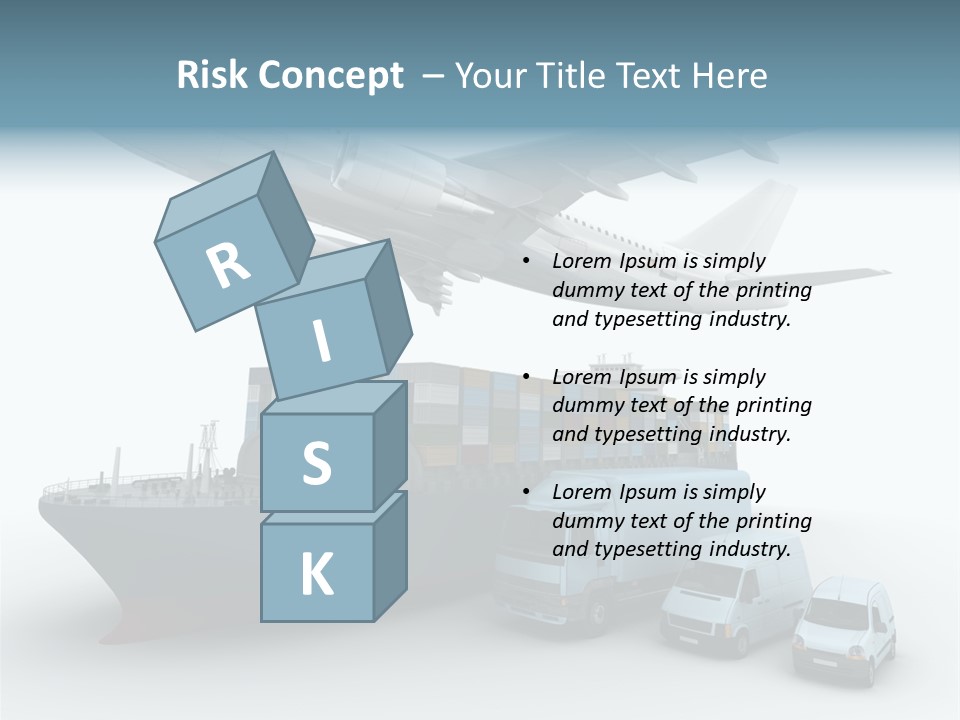 Avion Bleu Stockage PowerPoint Template