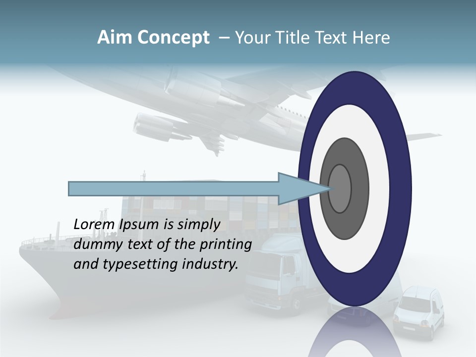 Avion Bleu Stockage PowerPoint Template