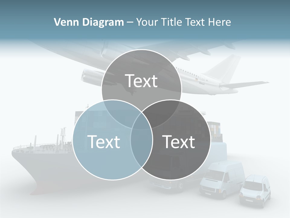 Avion Bleu Stockage PowerPoint Template