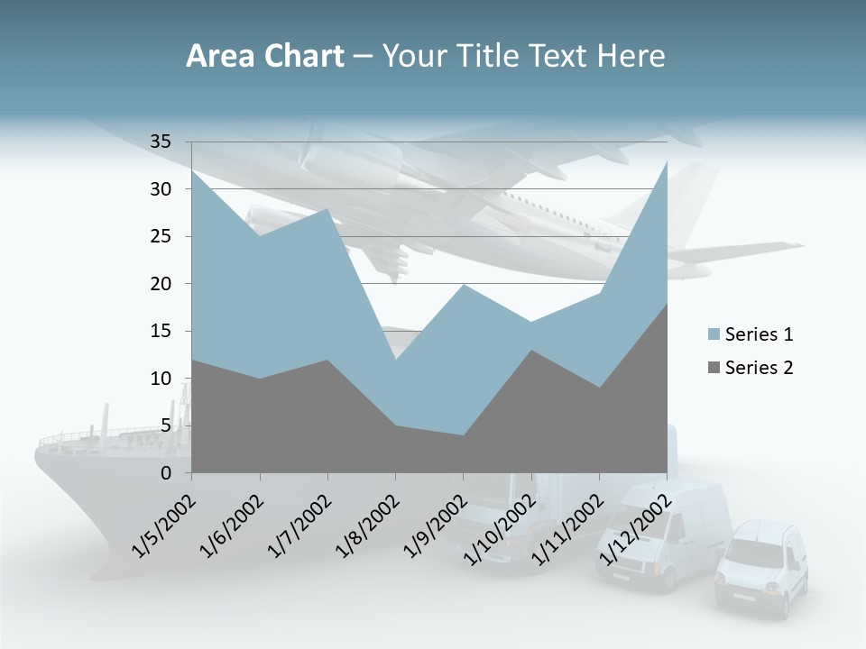 Avion Bleu Stockage PowerPoint Template