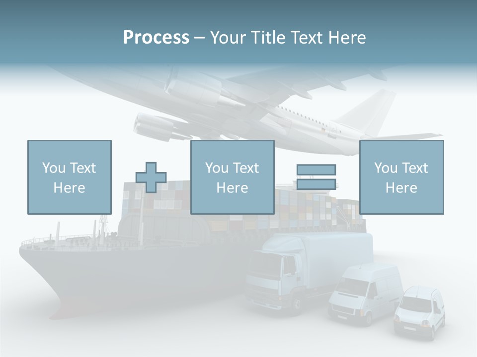 Avion Bleu Stockage PowerPoint Template