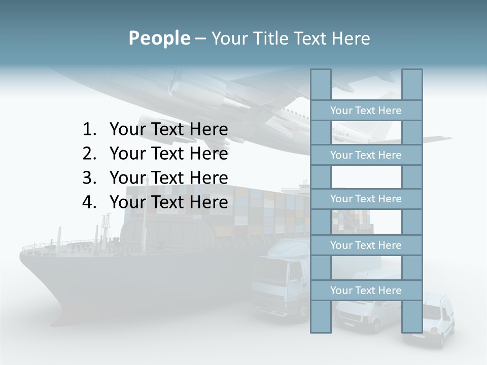 Avion Bleu Stockage PowerPoint Template