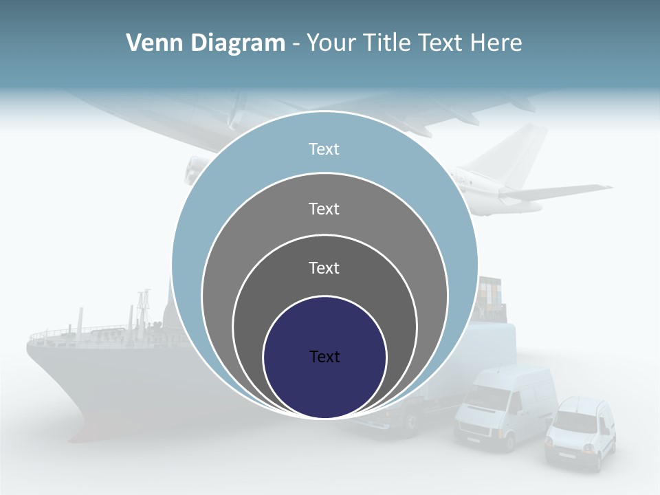 Avion Bleu Stockage PowerPoint Template