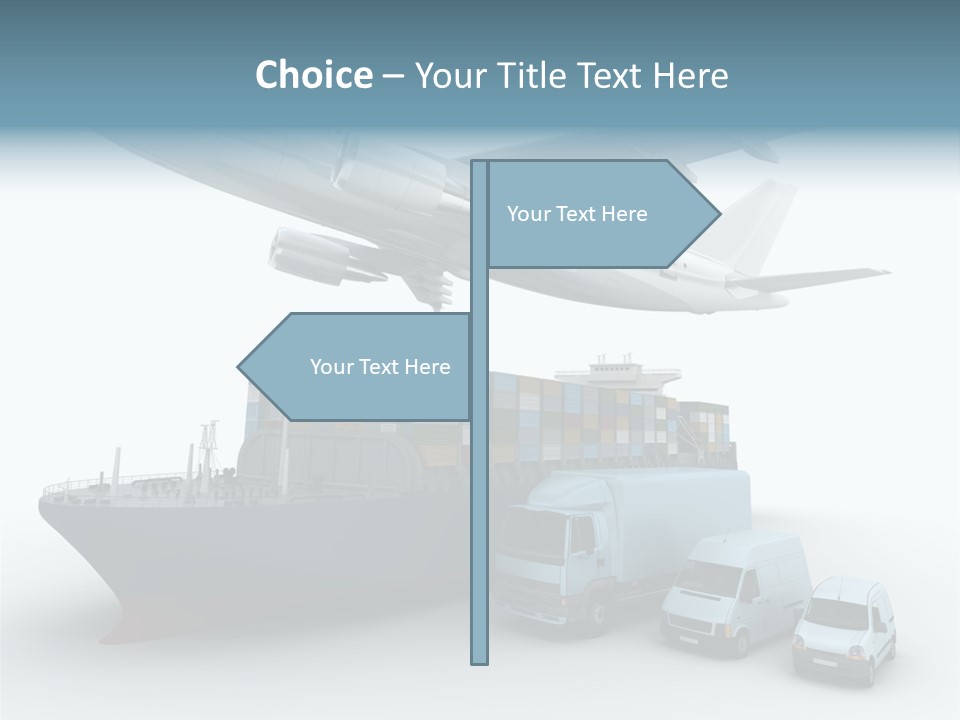Avion Bleu Stockage PowerPoint Template