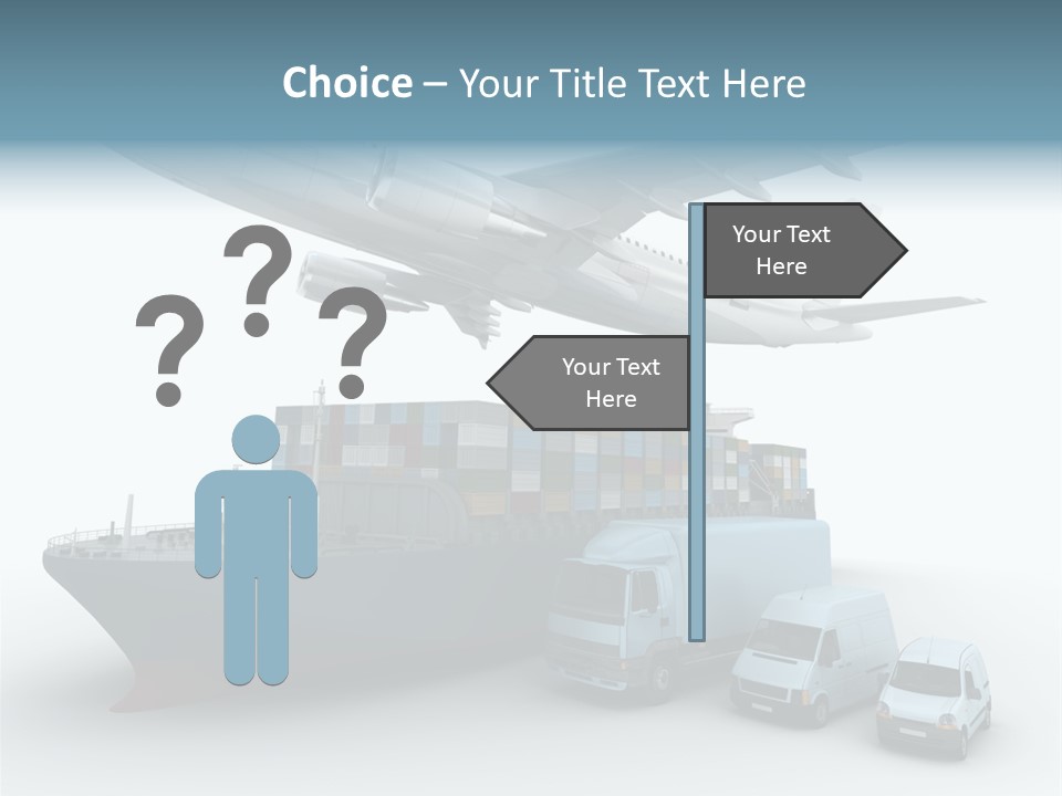 Avion Bleu Stockage PowerPoint Template